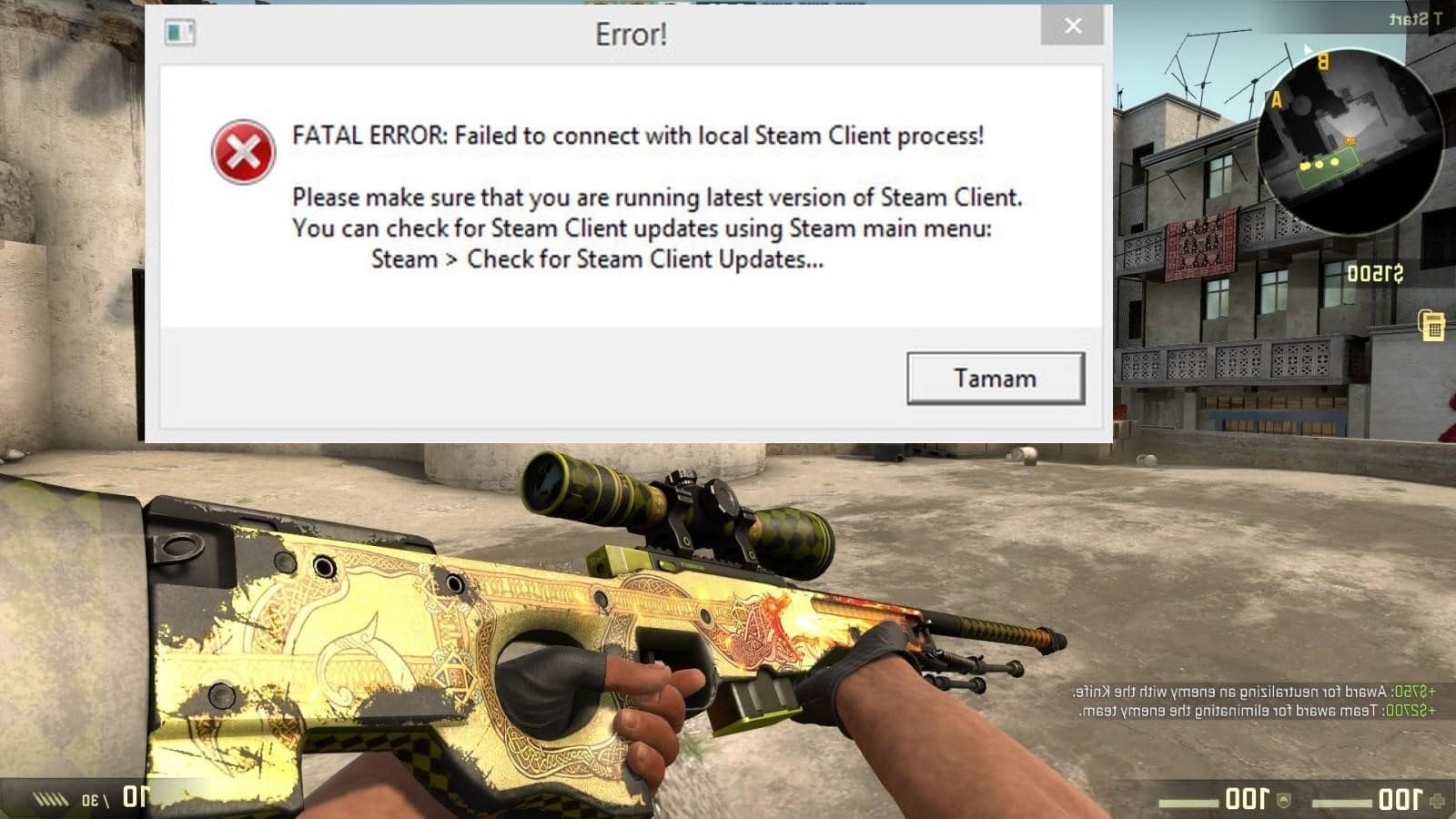 Csgo fatal error failed to connect to local steam client process фото 1
